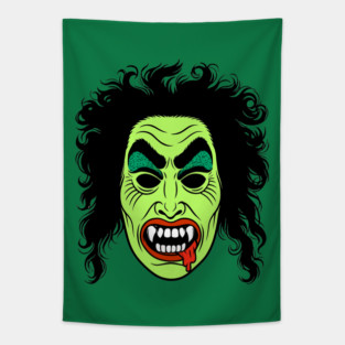 Vampire Halloween Mask w/ Hair Tapestry