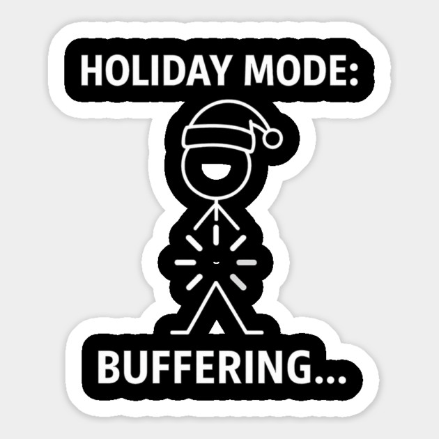 Holiday Mode Buffering Shirt – Funny Christmas Stick Figure Tee – Relatable Xmas Gift for Coworkers and Friends Magnet by Anne Lee