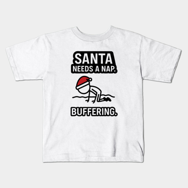 Minimal Santa Hat Christmas Shirt – Simple Festive Holiday Tee – Cute Xmas Gift for Friends and Family Kids T-Shirt by Anne Lee