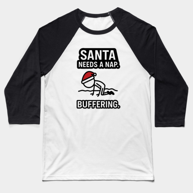 Minimal Santa Hat Christmas Shirt – Simple Festive Holiday Tee – Cute Xmas Gift for Friends and Family Baseball T-Shirt by Anne Lee