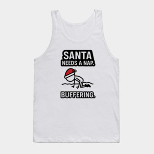 Minimal Santa Hat Christmas Shirt – Simple Festive Holiday Tee – Cute Xmas Gift for Friends and Family Tank Top