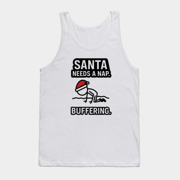 Minimal Santa Hat Christmas Shirt – Simple Festive Holiday Tee – Cute Xmas Gift for Friends and Family Tank Top by Anne Lee