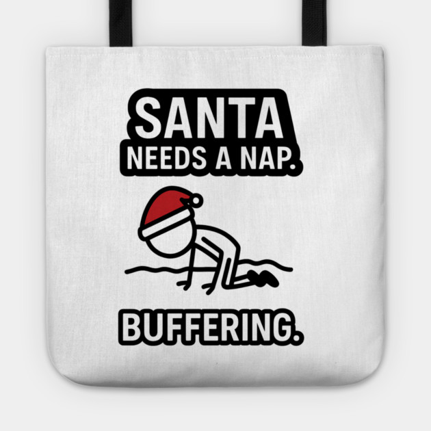 Minimal Santa Hat Christmas Shirt – Simple Festive Holiday Tee – Cute Xmas Gift for Friends and Family Tote by Anne Lee