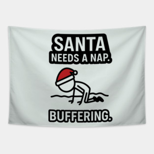 Minimal Santa Hat Christmas Shirt – Simple Festive Holiday Tee – Cute Xmas Gift for Friends and Family Tapestry