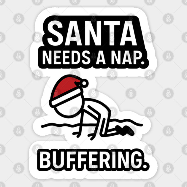 Minimal Santa Hat Christmas Shirt – Simple Festive Holiday Tee – Cute Xmas Gift for Friends and Family Sticker by Anne Lee