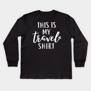 This is my Travel Shirt - Minimalist Airplane Vacation Tee Kids Long Sleeve T-Shirt
