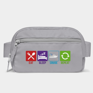 Eat Sleep Cruise Repeat - Funny Vacation Icons Bag