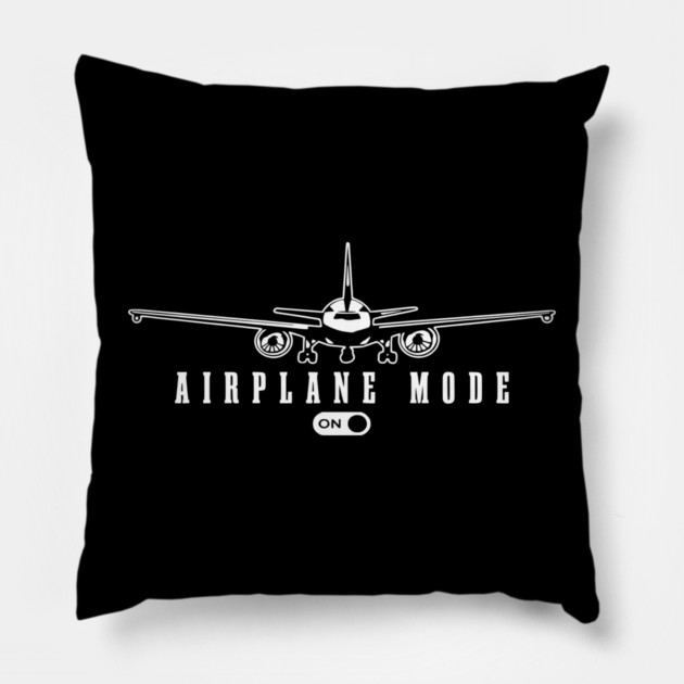 Airplane Mode ON - Funny Flight Travel Switch Pillow by UrbanLifeApparel