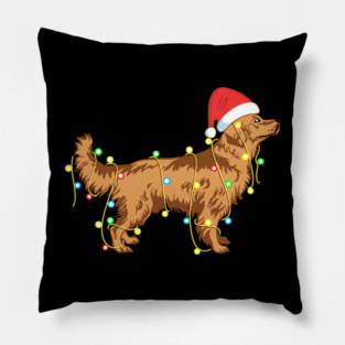 Christmas Lights Golden Retriever Dog Lover Funny Pillow