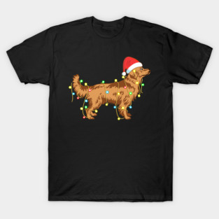 Christmas Lights Golden Retriever Dog Lover Funny T-Shirt