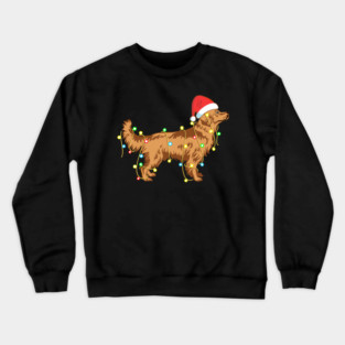 Christmas Lights Golden Retriever Dog Lover Funny Crewneck Sweatshirt