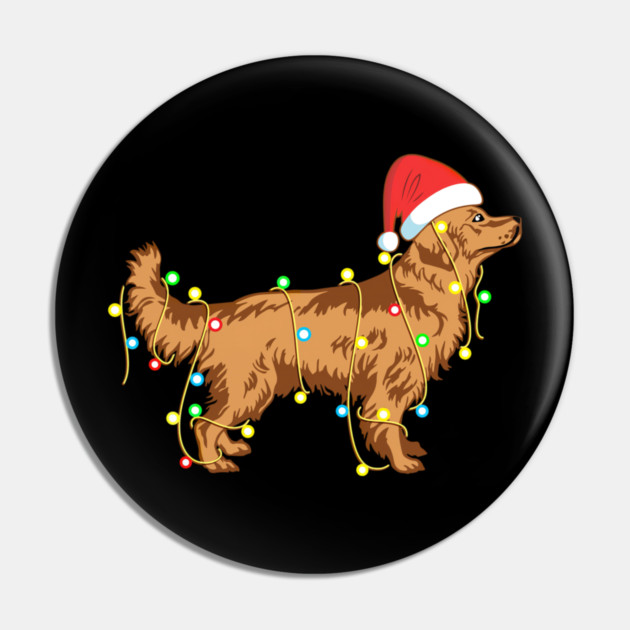 Christmas Lights Golden Retriever Dog Lover Funny Pin by yangho