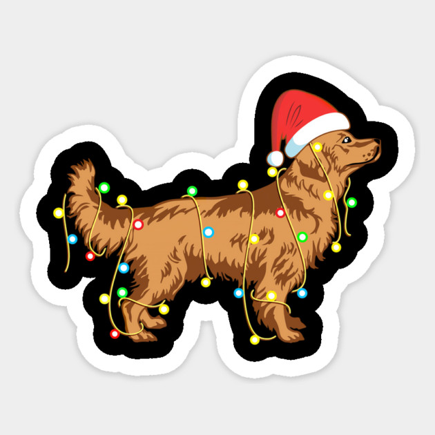 Christmas Lights Golden Retriever Dog Lover Funny Sticker by yangho