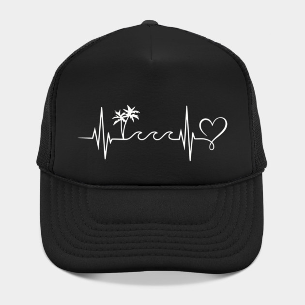 Beach Heartbeat - Palm Trees Waves Vacation Love by UrbanLifeApparel