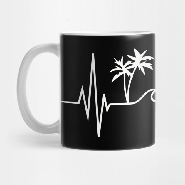 Beach Heartbeat - Palm Trees Waves Vacation Love by UrbanLifeApparel