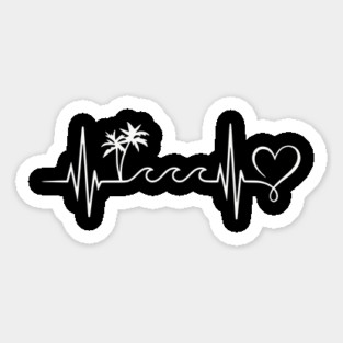 Beach Heartbeat - Palm Trees Waves Vacation Love Magnet