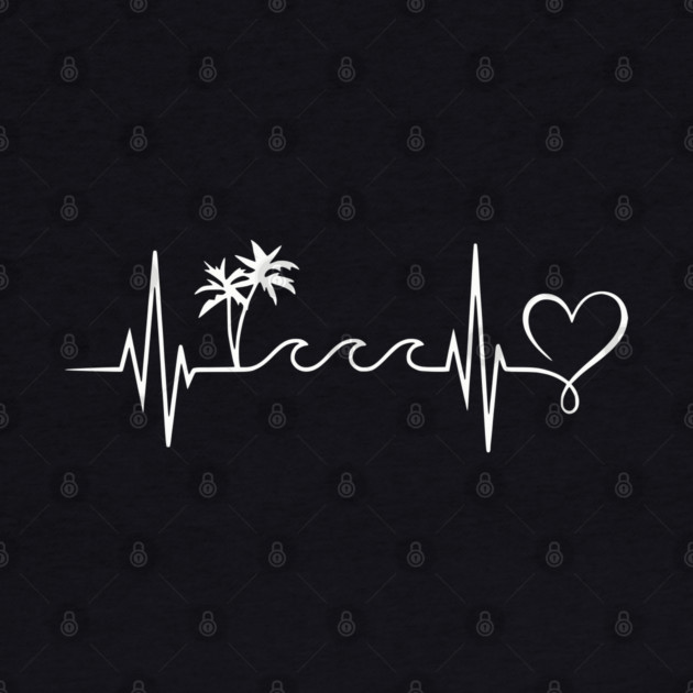 Beach Heartbeat - Palm Trees Waves Vacation Love by UrbanLifeApparel