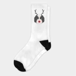 Christmas Reindeer Goldendoodle Cute Dogs Socks