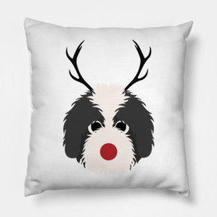 Christmas Reindeer Goldendoodle Cute Dogs Pillow