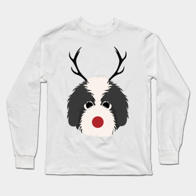 Christmas Reindeer Goldendoodle Cute Dogs Long Sleeve T-Shirt by yangho