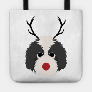 Christmas Reindeer Goldendoodle Cute Dogs Tote
