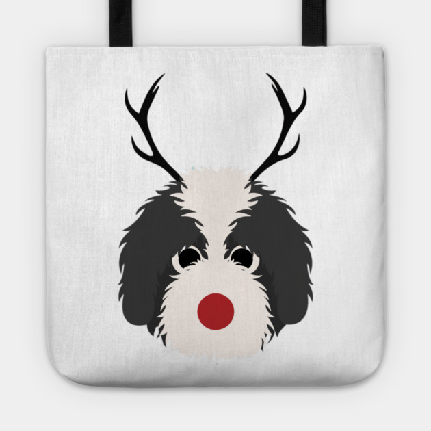 Christmas Reindeer Goldendoodle Cute Dogs Tote by yangho