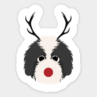 Christmas Reindeer Goldendoodle Cute Dogs Sticker