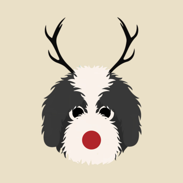 Christmas Reindeer Goldendoodle Cute Dogs by yangho