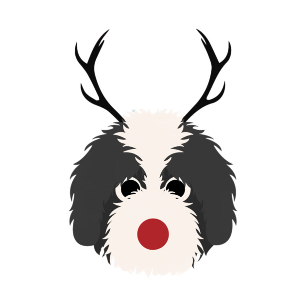 Christmas Reindeer Goldendoodle Cute Dogs by yangho