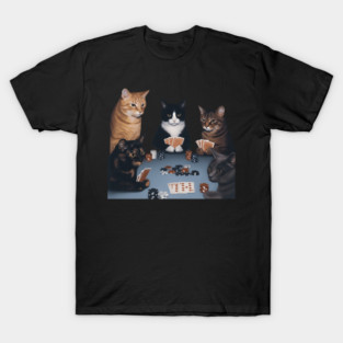 Retro Funny Cats Playing Poker Meme Graphic,  Cat Lover, Gift For Catlover T-Shirt