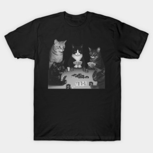 Retro Funny Cats Playing Poker Meme Graphic,  Cat Lover, Gift For Catlover T-Shirt
