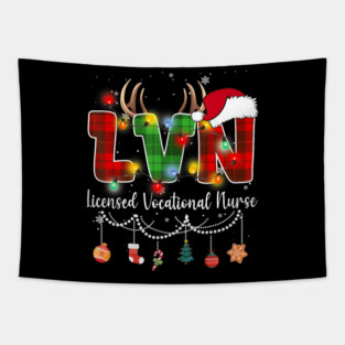 Christmas Nurse Lights Vocational Holiday Title Design For Care Staff Tapestry