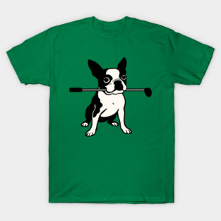 Boston Terrier Golfer – Funny Dog Golf Club Design T-Shirt