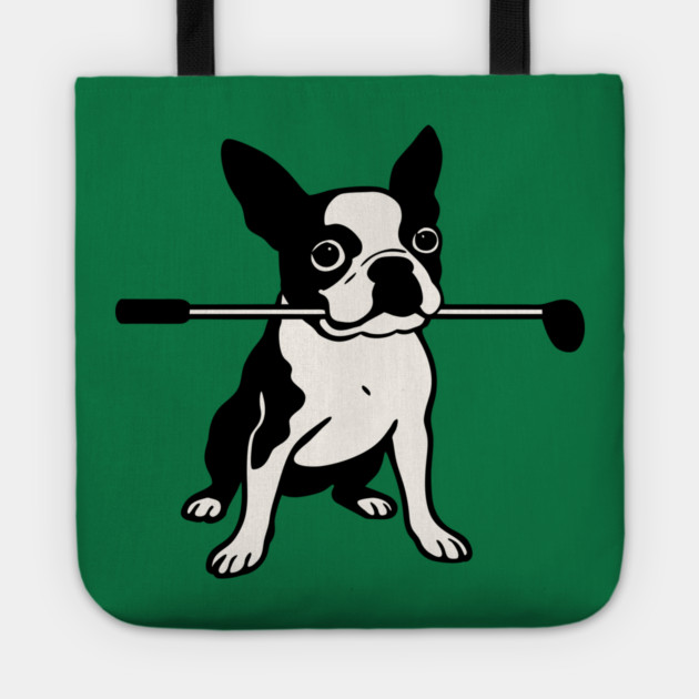 Boston Terrier Golfer – Funny Dog Golf Club Design Tote by DonWillisJrArt