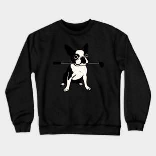 Boston Terrier Golfer – Funny Dog Golf Club Design Crewneck Sweatshirt