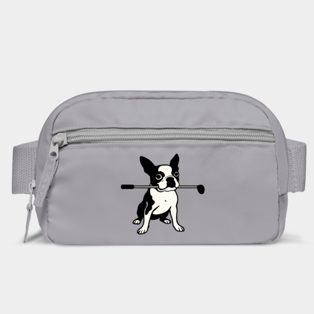 Boston Terrier Golfer – Funny Dog Golf Club Design by DonWillisJrArt