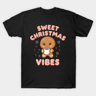 Kawaii Gingerbread Cookie Sweet Christmas Vibes T-Shirt