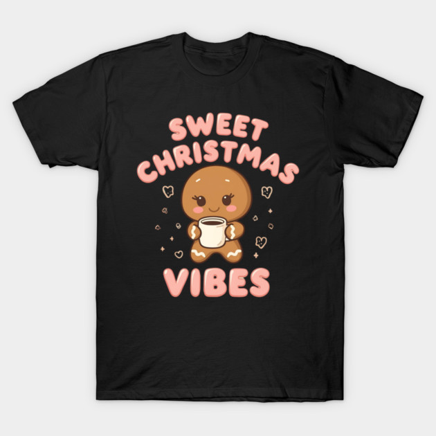 Kawaii Gingerbread Cookie Sweet Christmas Vibes T-Shirt by Ink Lines