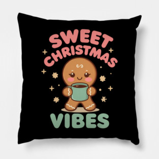 Cute Gingerbread Sweet Christmas Vibes Pillow