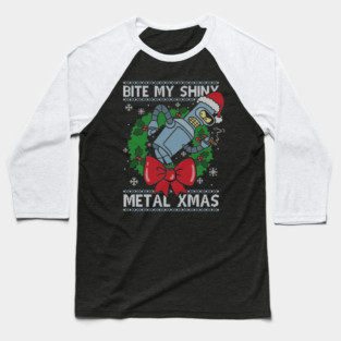 Shiny Metal Xmas Baseball T-Shirt