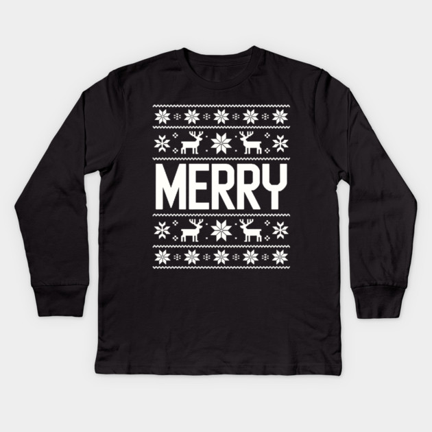 Merry Kids Long Sleeve T-Shirt by CreativeSage