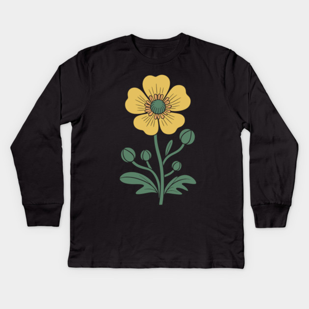 Buttercup Kids Long Sleeve T-Shirt by CreativeSage