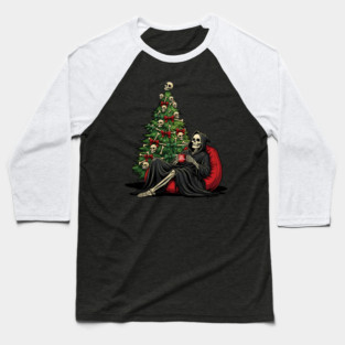 Grim Reaper Christmas Tree Soul Collector Baseball T-Shirt