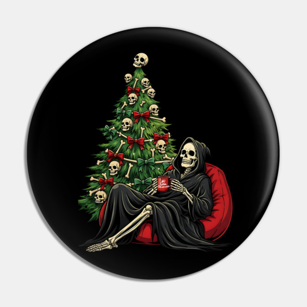Grim Reaper Christmas Tree Soul Collector Pin by Designed By Marty