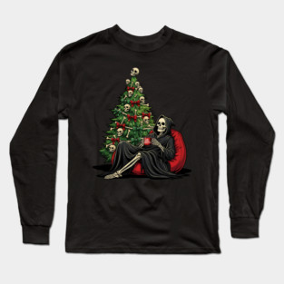 Grim Reaper Christmas Tree Soul Collector Long Sleeve T-Shirt