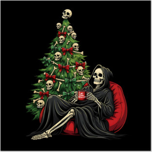 Grim Reaper Christmas Tree Soul Collector Posters and Art