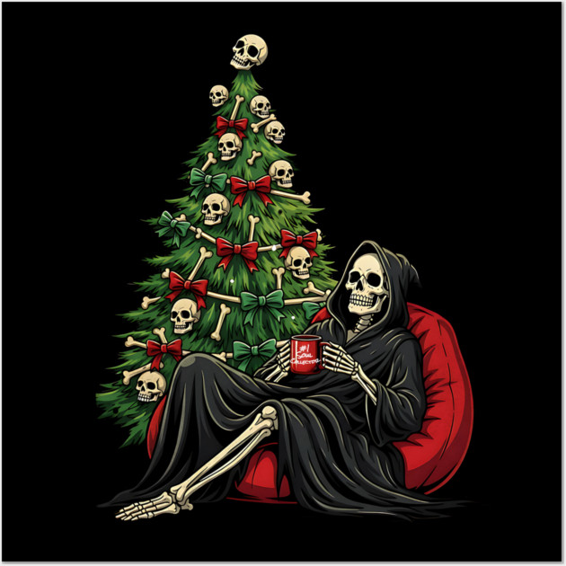 Grim Reaper Christmas Tree Soul Collector Wall Art by Designed By Marty