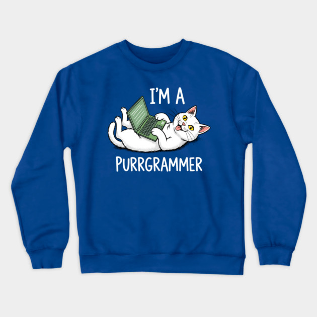 Purrrgrammer Cat: Coding Kitty Laptop Crewneck Sweatshirt by enrynz