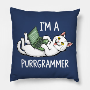 Purrrgrammer Cat: Coding Kitty Laptop Pillow