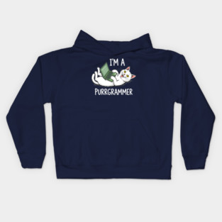 Purrrgrammer Cat: Coding Kitty Laptop Kids Hoodie